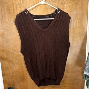 Brown/Maroon Knit Sleeveless Sweater Vest